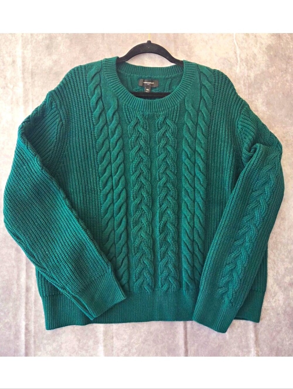 Banana Republic Factory Women's Cable Pullover Sweater XXL Dark Green NWT